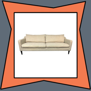 Light Gray Tweed Sofa with Black Legs