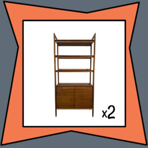 Tate Walnut Veneer 3-Shelf Bookcase Storage Cabinet