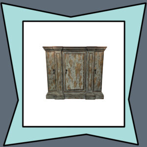 Tall Wood Entry Cabinet with Distressed Wood Look