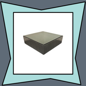 Square Metal Low Coffee Table with Glass Top