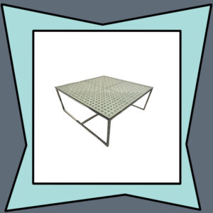 Chrome Basketweave and Glass Top Coffee Table