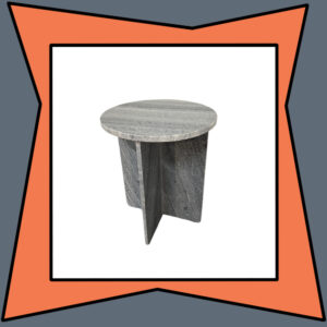 Circular Gray Marble Side Table