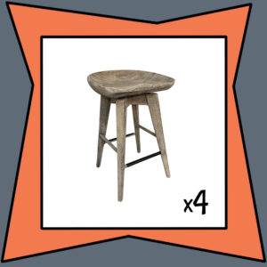 Distressed Wood Look Swivel Counter Stools (Set of 4)