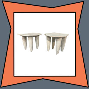 White 'Tribal' Stools or Side Tables