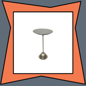 Circular Side Table with Frosted Glass and Brushed Nickel Base