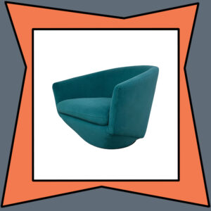 Teal Fabric Swivel Chair