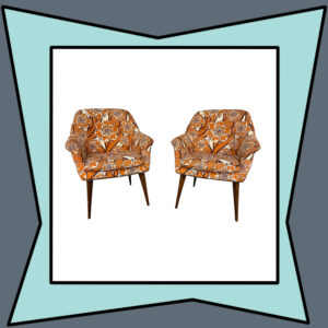 Mid-Century Occasional Chairs with Wood Legs (Sets of 2)