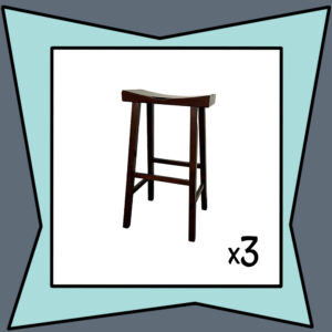 Pottery Barn Dark Wood Barstools (Set of 3)