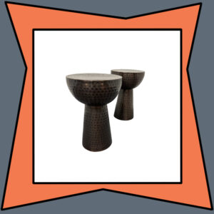 Hammered Brown Metal Side Tables (Set of 2)