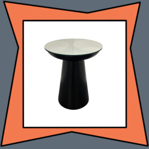Mirrored and Black Metal Side Table