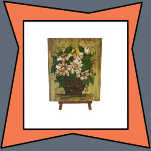Vintage Painting  of Daisies in a Basket (Signed)