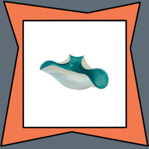 White and Teal Art Glass