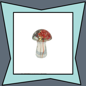 Art Glass Mushroom with Brown and Orange in Center