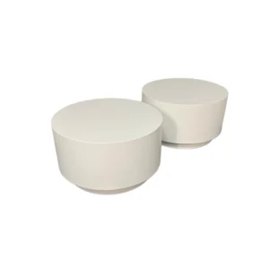 Circular White Coffee Tables (Set of 2)