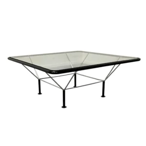 1970's Neils Bendtsen Danish Square Glass Coffee Table