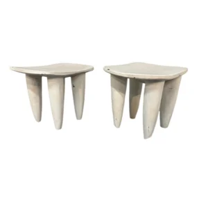 White 'Tribal' Stools or Side Tables