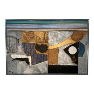Stanley Krupa Original Painting titled "Modern Ego" with Silver Frame