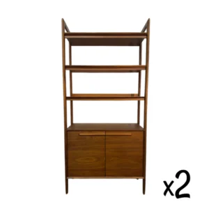 Tate Walnut Veneer 3-Shelf Bookcase Storage Cabinet
