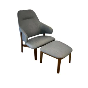 Wolfgang High Back Lounge Chair and Ottoman by Huppe