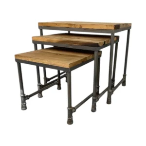 Industrial Stacking Side Tables (Set of 3)