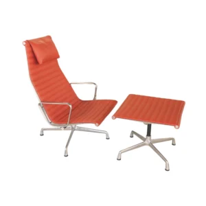 Burnt Orange Herman Miller Chair and Ottoman