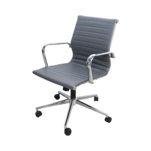 Midback Swivel Arm Chair, Grey Vinyl (Priced Individually)
