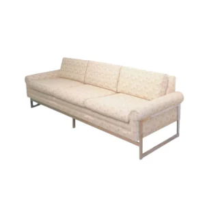 Geometric Patterned Sofa with Chrome Base