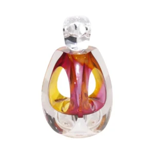 Pink/Clear/Yellow Art Glass [signed] (Perfume Bottle Style)