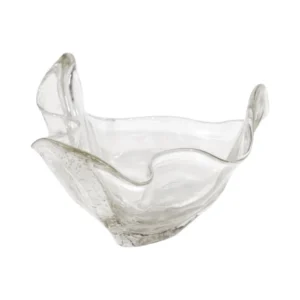 Bullicante Blown Clear Glass Bowl w/Irregular Edge