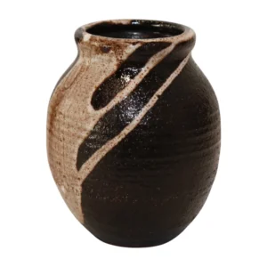 Dark & Light Borwn Drip Glaze Pottery- Artisan Signed