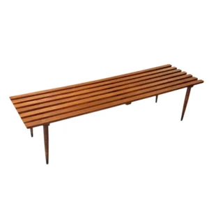 Wood Slat Coffee Table Bench