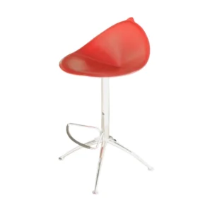 Fame Fiorile Bar Stools by Fasem of Italy - Red and Chrome (Set of 3)