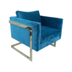 Arhaus Chrome & Teal Velvet Chairs (Set of 2)