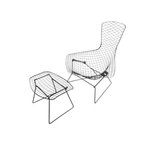 Harry Bertoia for Knoll Attri Bird Chair and Ottoman