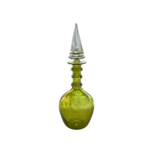 Vintage Blow Glass Green Decanter