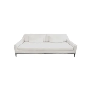 RH Italia White Linen Sofa