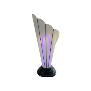 Art Deco Lamp with Purple Neon Light