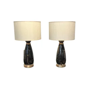 Black and Gold Mid Century Lamps (Set of 2)