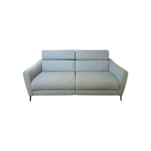 Natuzzi Blue Fabric Eletric Reclining Sofa 78"