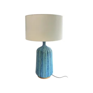 Light Blue Lamp with White Shade